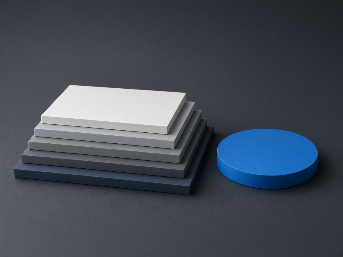 Abstract geometric desk with stacked file shapes