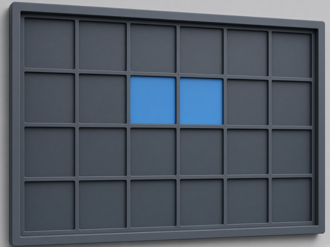 Abstract schedule grid with two filled cells